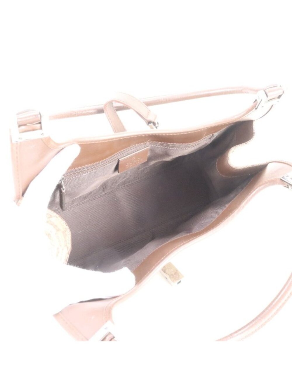 ★SOLD★ Gucci GG Canvas Jackie 002 Leather Handbag Tote Brown - Picture 7 of 9